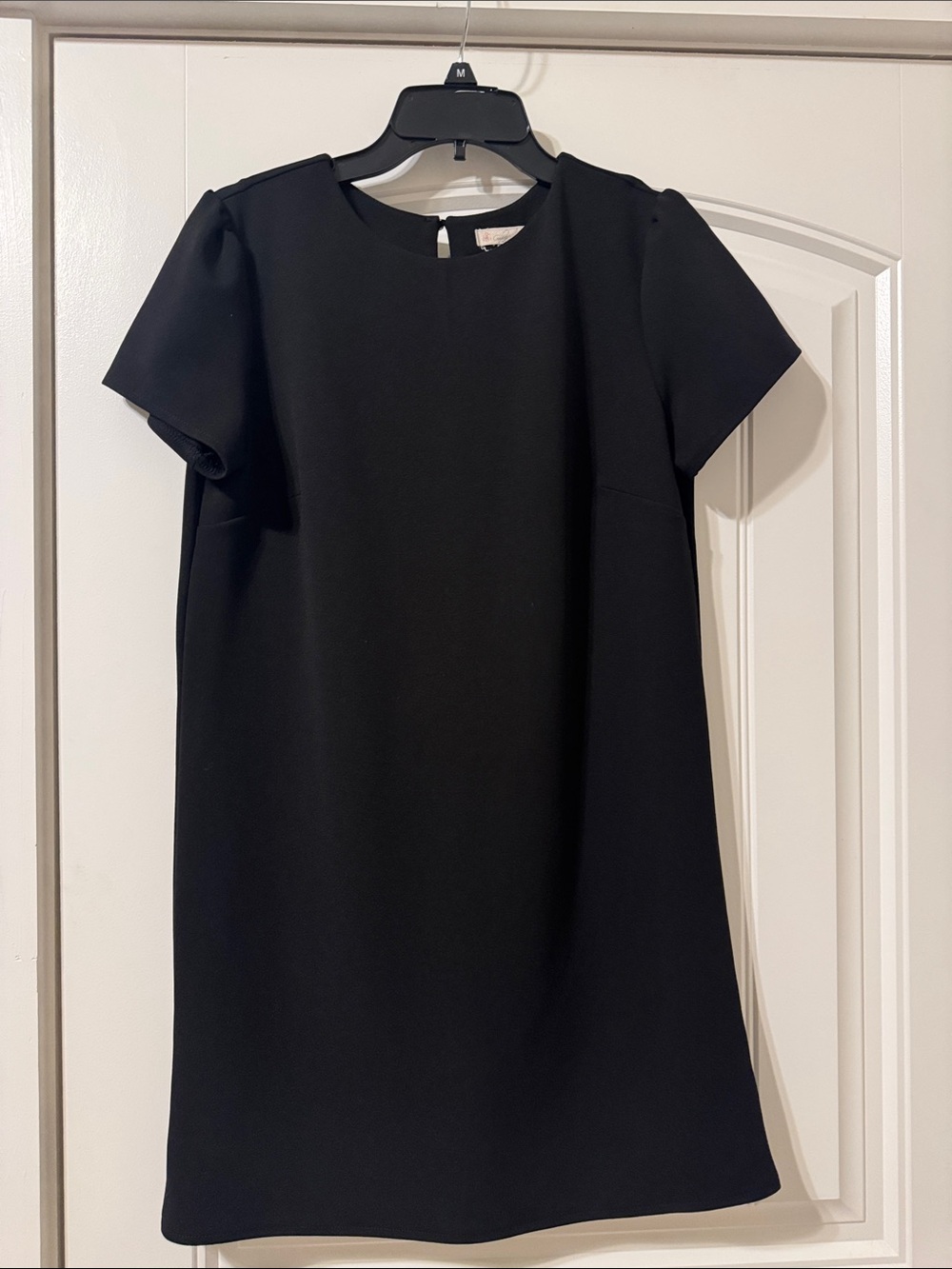 Minimalist Black Asymmetrical Short-Sleeve Dress